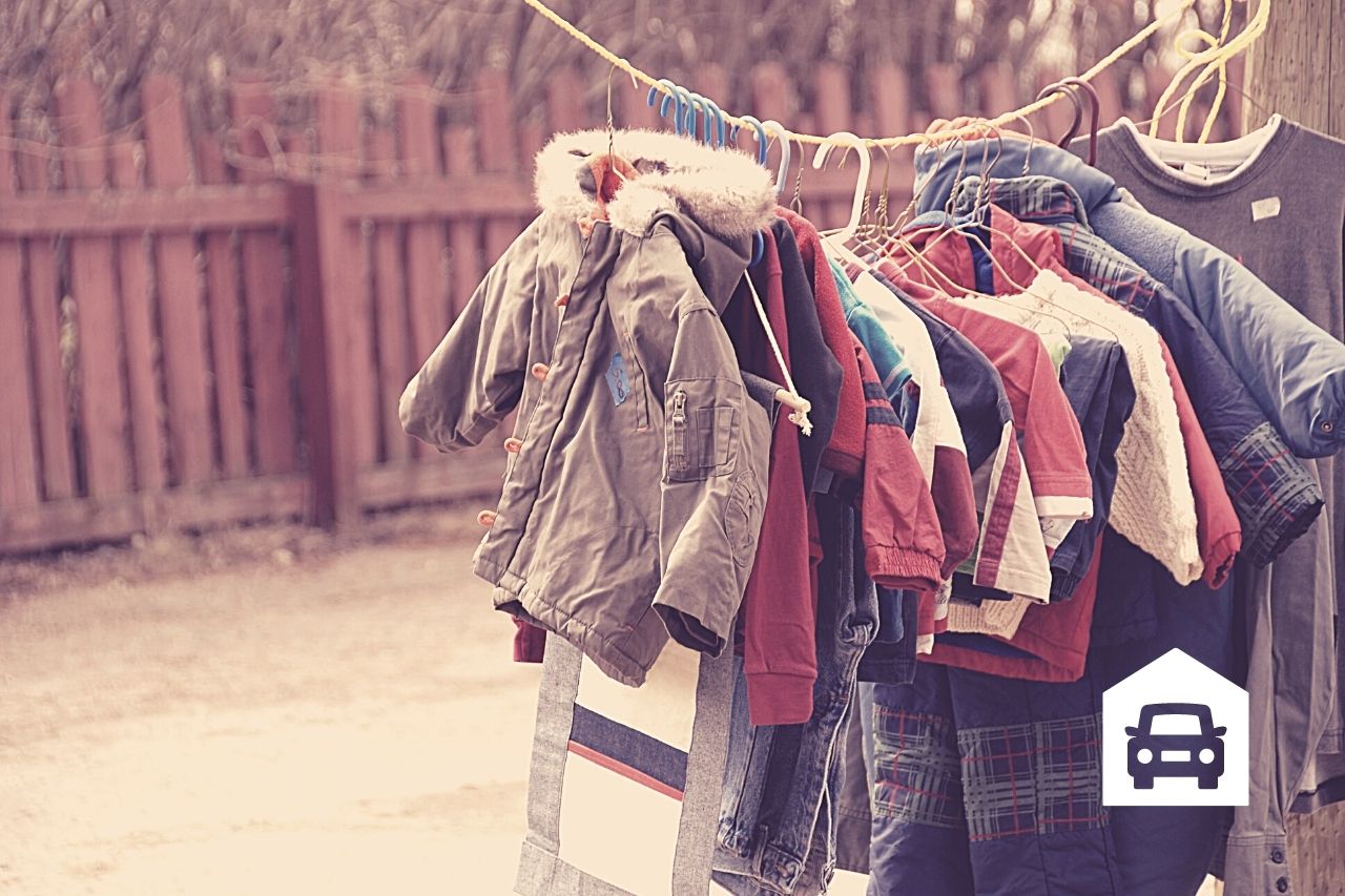 how to display baby clothes at garage sale